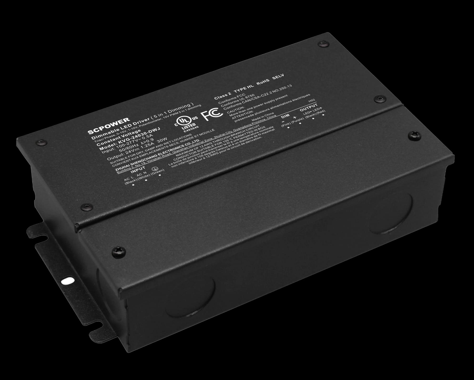 24V 5-in-1 Dimmable Driver Constant Voltage UL Class 2