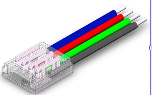 4-Pin RGB LED Strip to Wire Connector 50 Pack