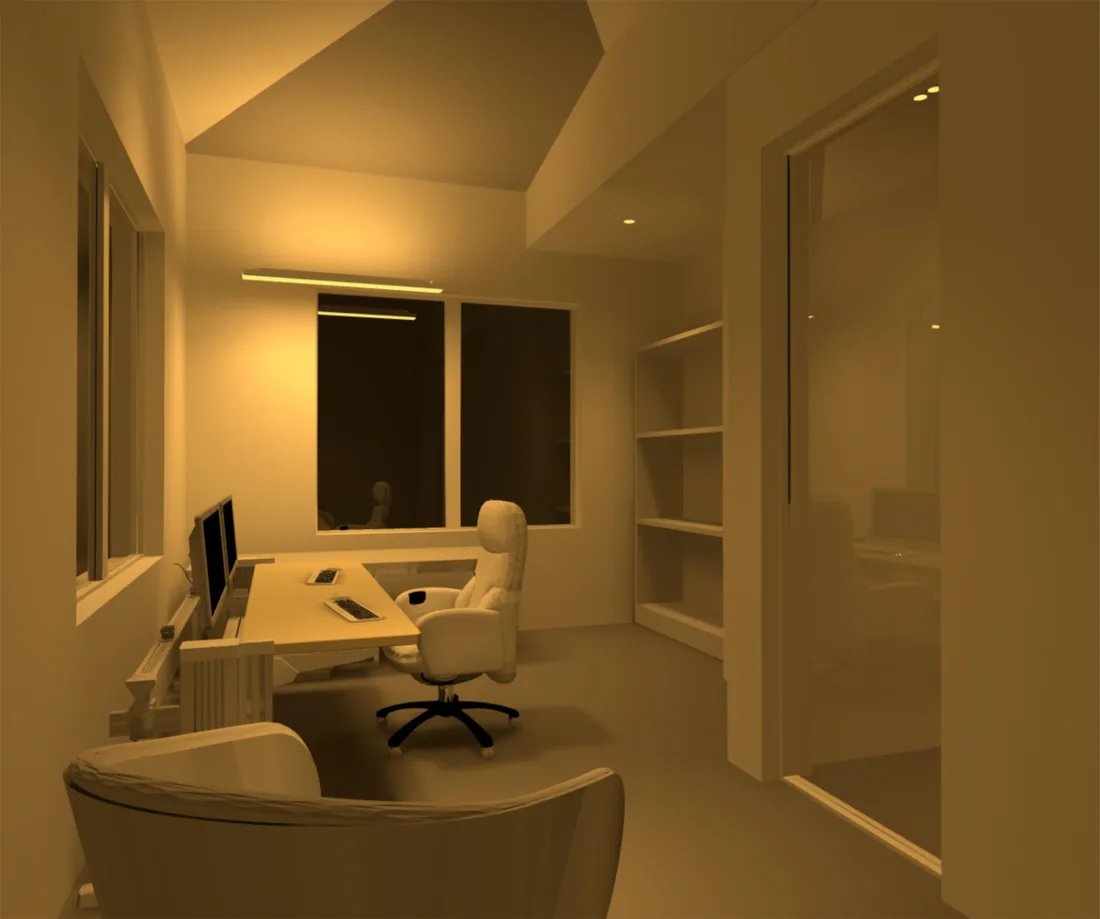 Study, rendered as the lighting will look