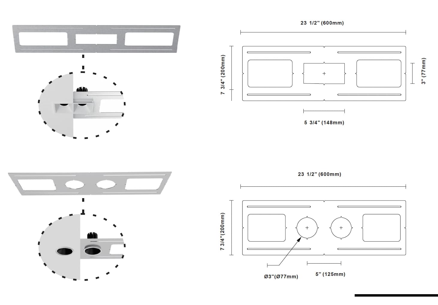 Rough-In Plate for Recessed Lights